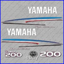Yamaha 200 HP HPDI Two 2 Stroke Outboard Engine Decals Sticker Set reproduction